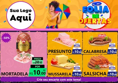 Modelo de Encarte para Encarte A4 Horizontal com o tema Folia de Ofertas para Frios e Laticínios