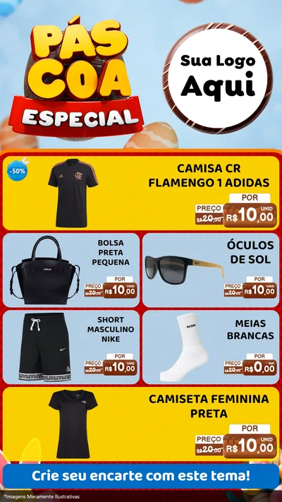 Modelo de TV para TV Vertical com o tema Páscoa Especial para Roupas e acessórios