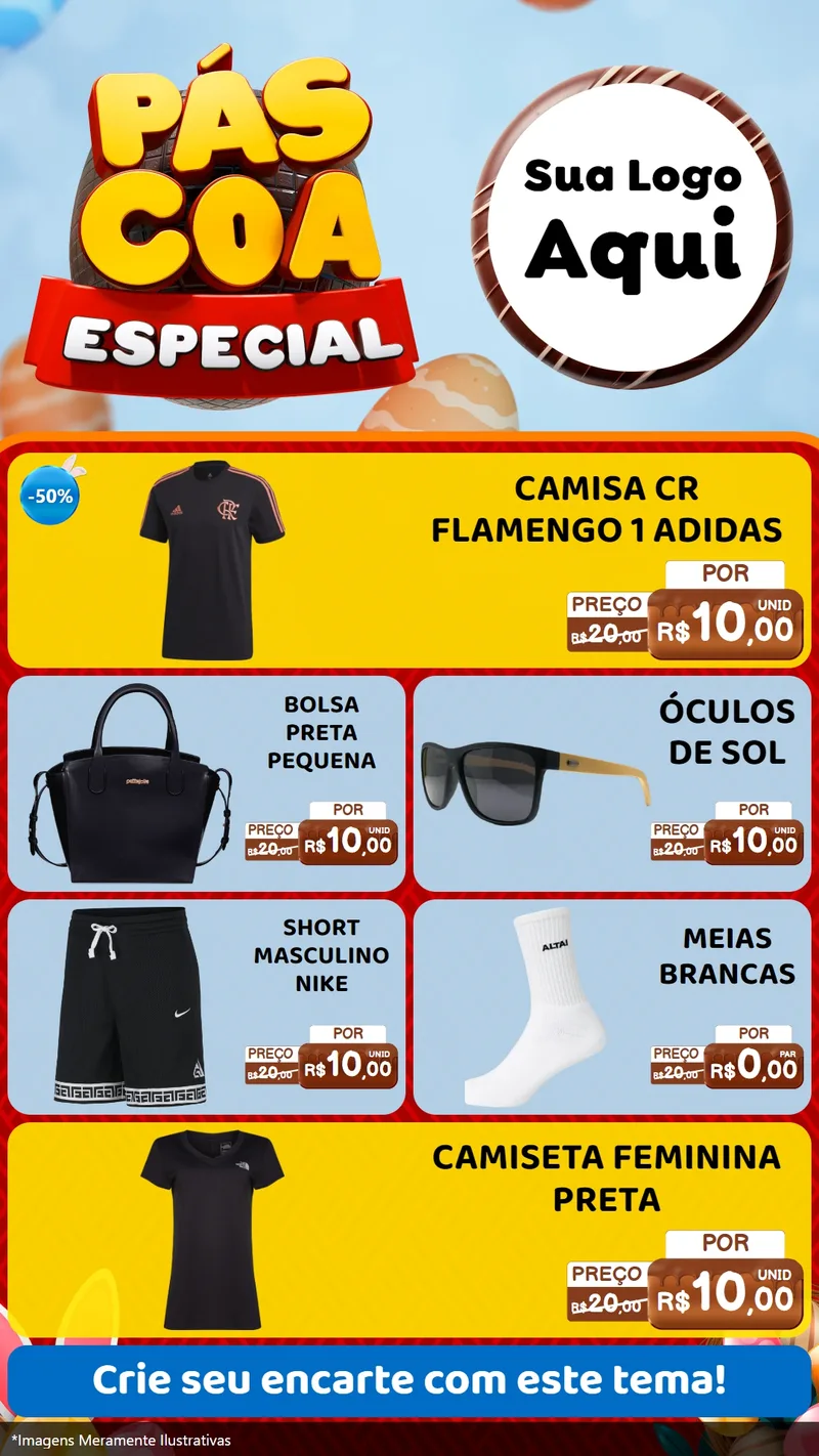 Modelo de TV para TV Vertical com o tema Páscoa Especial para Roupas e acessórios