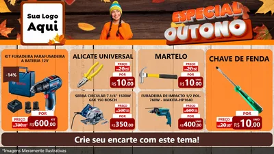 Modelo de TV para TV Horizontal com o tema Especial Outono para Maquinas e Ferramentas