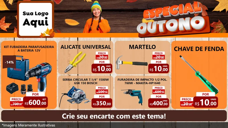 Modelo de TV para TV Horizontal com o tema Especial Outono para Maquinas e Ferramentas