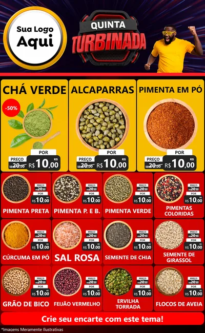 Modelo de Encarte para Encarte Grande com o tema Quinta Turbinada para Produtos Naturais