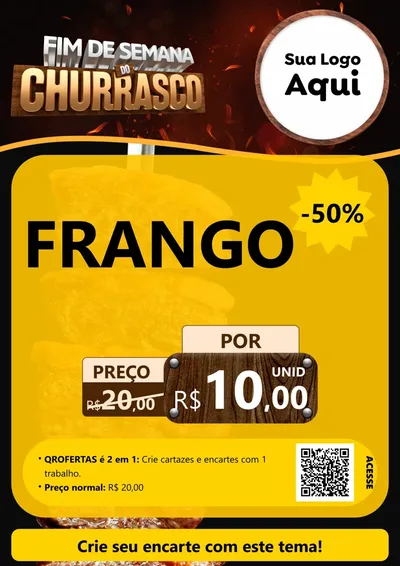 Modelo de Cartaz para Cartaz A4 Vertical com o tema Fim de Semana do Churrasco para Assados