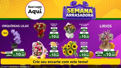 Modelo de TV para TV Horizontal com o tema Semana Arrasadora para Floricultura e jardim