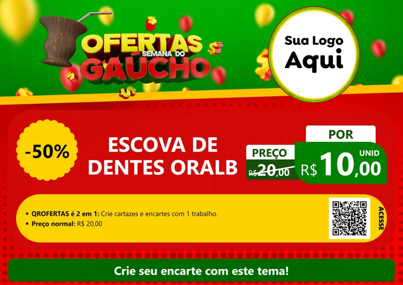 Modelo de Cartaz para Cartaz A4 Horizontal com o tema Ofertas Semana Do Gaúcho para Higiene Pessoal