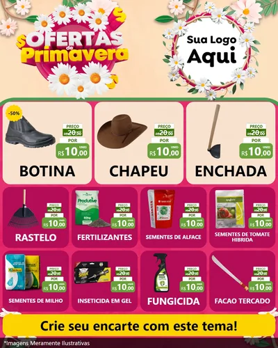 Modelo de Rede Social para Feed Instagram com o tema Ofertas de Primavera para Agropecuária