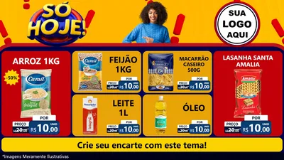Modelo de TV para TV Horizontal com o tema Só Hoje! para Supermercado
