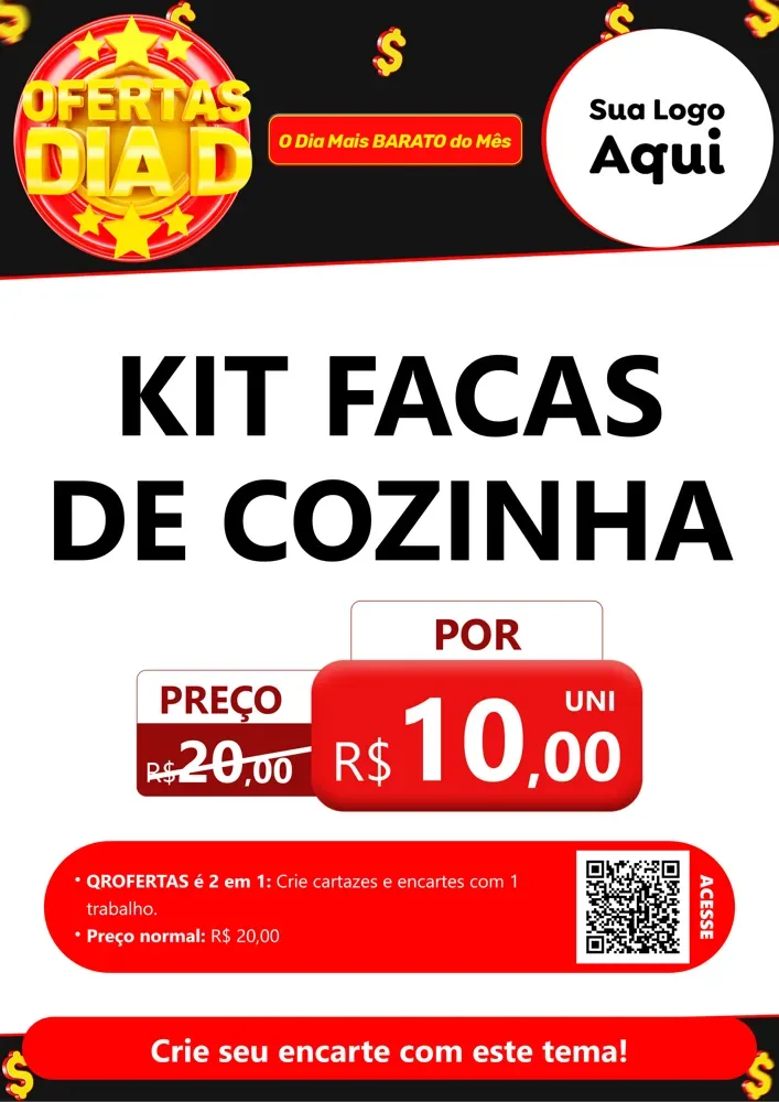 Modelo de Cartaz para Cartaz A4 Vertical com o tema Dia D para Utilidades Domésticas