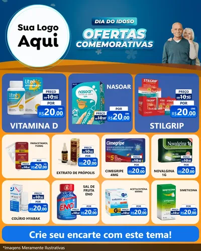 Modelo de Rede Social para Feed Instagram com o tema Dia do Idoso para Farmácia