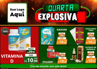 Modelo de Encarte para Encarte A4 Horizontal com o tema Quarta Explosiva para Farmácia