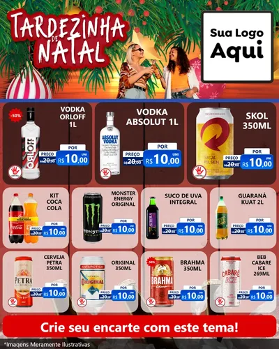 Modelo de Rede Social para Feed Instagram com o tema Tardezinha de natal para Distribuidora de bebidas