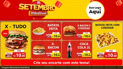 Modelo de TV para TV Horizontal com o tema Setembro Imbatível para Hamburgueria