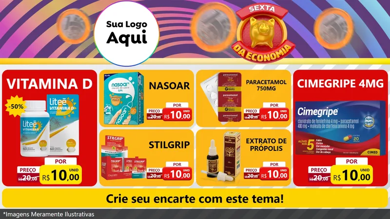 Modelo de TV para TV Horizontal com o tema Sexta da Economia para Farmácia