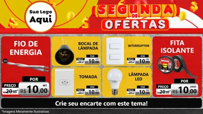 Modelo de TV para TV Horizontal com o tema Segunda de Ofertas para Materiais Elétricos