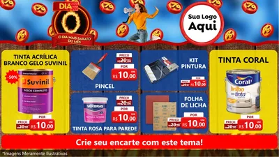 Modelo de TV para TV Horizontal com o tema Dia O - O Dia Mais Barato Do Mês para Tintas e Ferramentas
