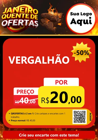 Modelo de Cartaz para Cartaz A4 Vertical com o tema Janeiro Quente de Ofertas para Ferragens