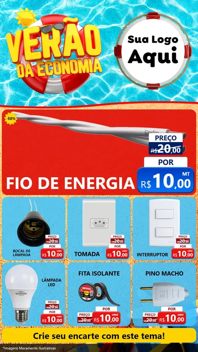 Modelo de Rede Social para Stories com o tema Verão da Economia para Materiais Elétricos