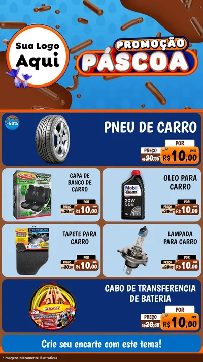 Modelo de TV para TV Vertical com o tema Promoção Páscoa para Auto peças