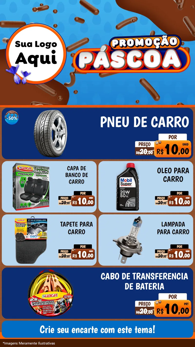 Modelo de TV para TV Vertical com o tema Promoção Páscoa para Auto peças