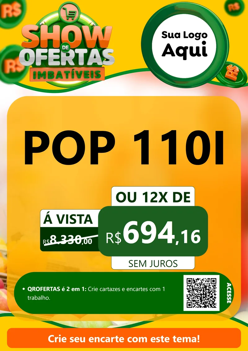 Modelo de Cartaz para Cartaz A4 Vertical com o tema Show de Ofertas Imbatíveis para Concessionaria de Motos