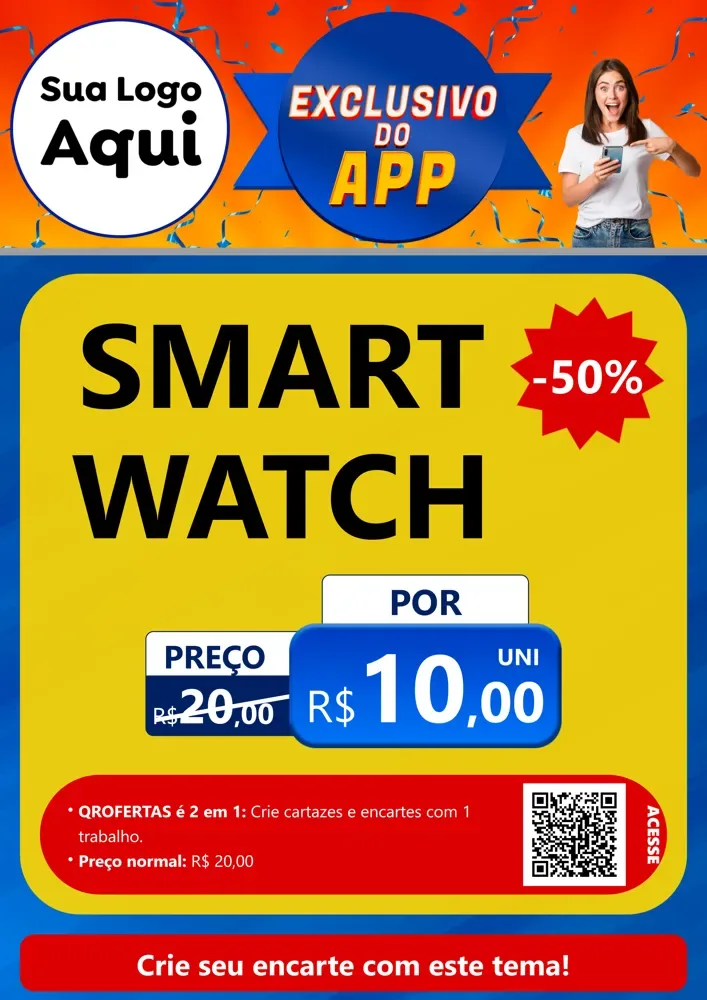 Modelo de Cartaz para Cartaz A4 Vertical com o tema Exclusivo do Aplicativo para Informática