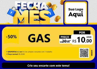 Modelo de Cartaz para Cartaz A4 Horizontal com o tema Fecha Mês para Água e gás