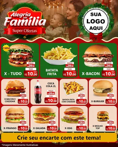 Modelo de Rede Social para Feed Instagram com o tema Alegria Em Família - Super Ofertas para Hamburgueria