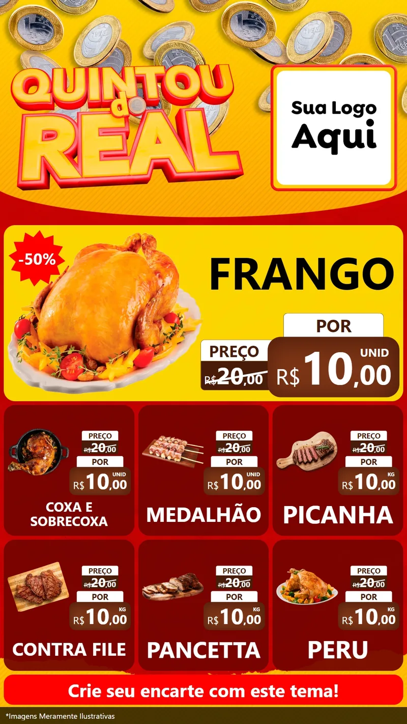 Modelo de Rede Social para Stories com o tema Quintou do Real para Assados