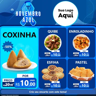 Modelo de Rede Social para Feed Facebook com o tema Novembro Azul para Salgadaria