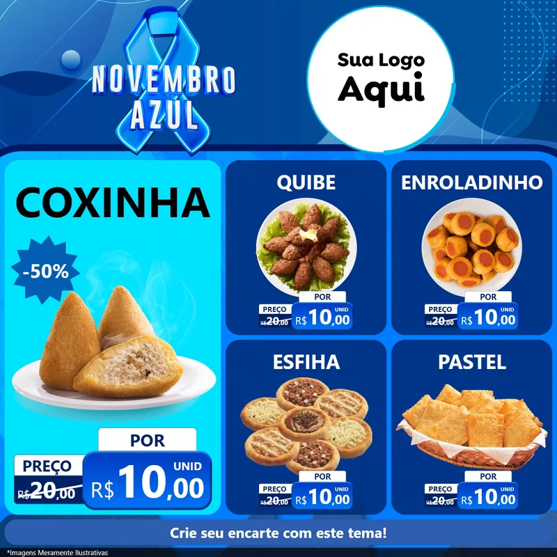 Modelo de Rede Social para Feed Facebook com o tema Novembro Azul para Salgadaria