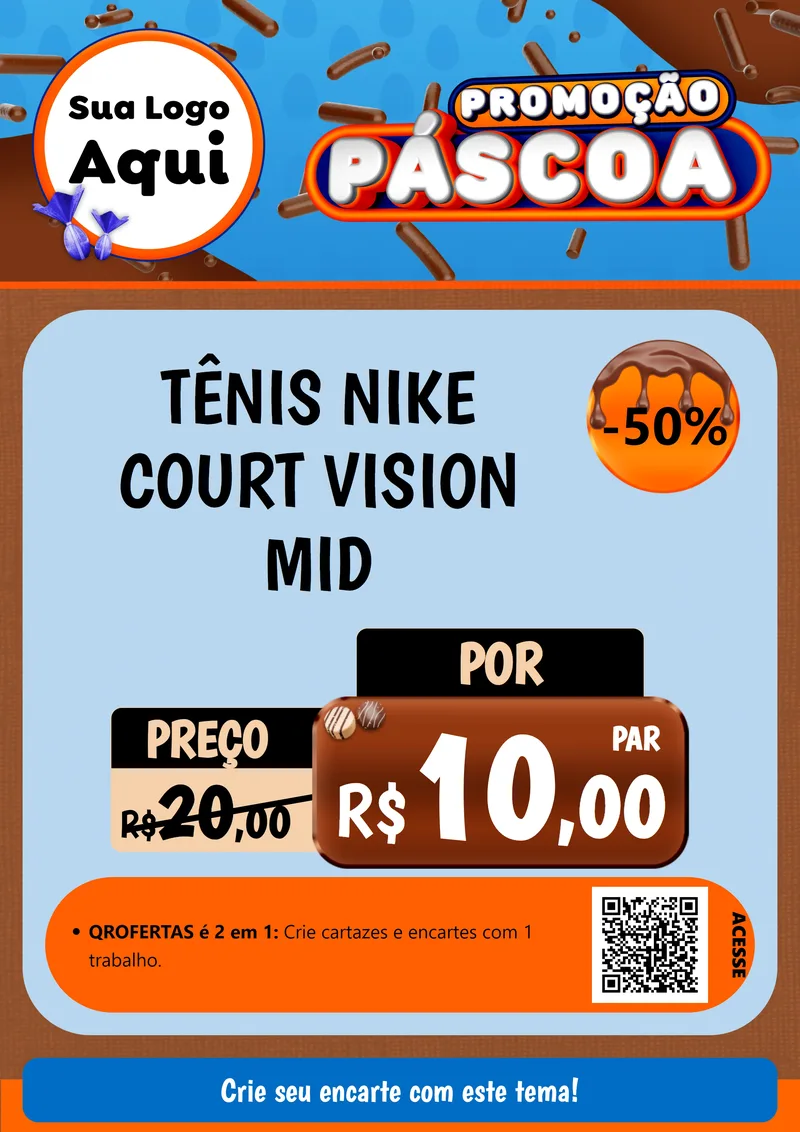 Modelo de Cartaz para Cartaz A4 Vertical com o tema Promoção Páscoa para Calçados