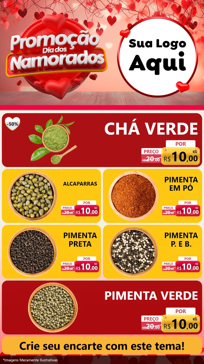 Modelo de TV para TV Vertical com o tema Promoção Dia dos Namorados para Produtos Naturais