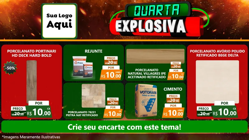 Modelo de TV para TV Horizontal com o tema Quarta Explosiva para Pisos e revestimentos