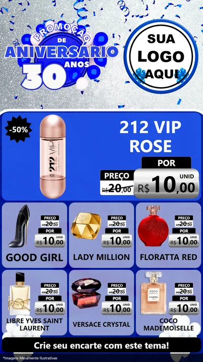 Modelo de Rede Social para Stories com o tema Promoção de Aniversário - 30 Anos para Perfumes