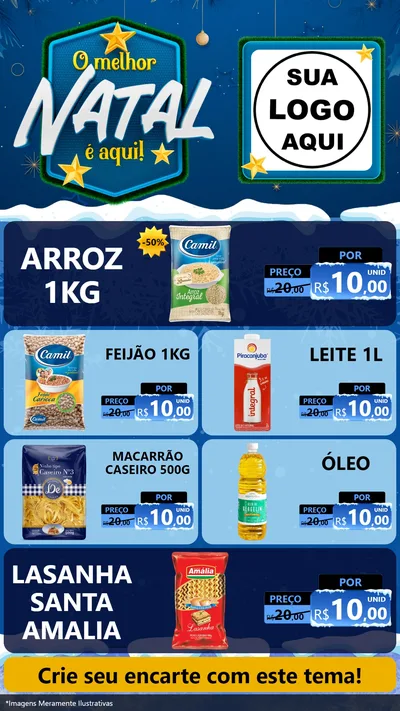 Modelo de TV para TV Vertical com o tema O Melhor Natal É Aqui! para Supermercado