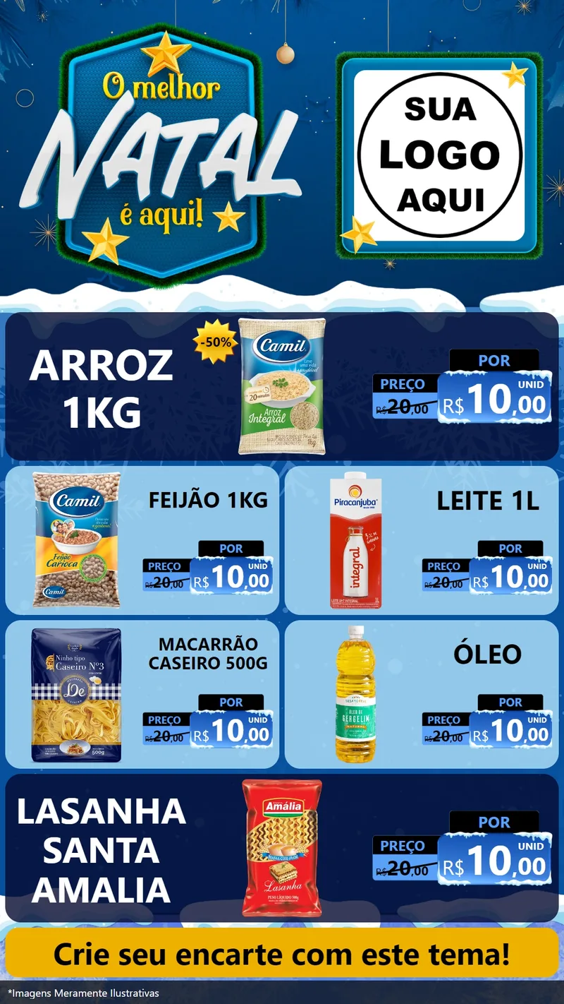 Modelo de TV para TV Vertical com o tema O Melhor Natal É Aqui! para Supermercado