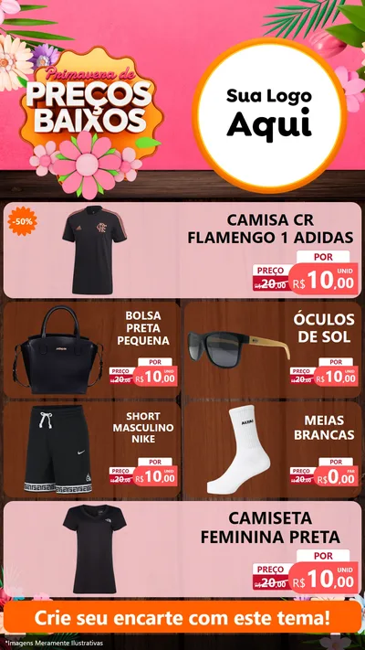 Modelo de TV para TV Vertical com o tema Primavera de Preços Baixos para Roupas e acessórios