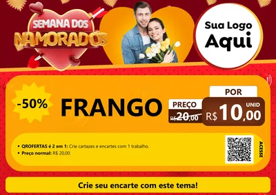 Modelo de Cartaz para Cartaz A4 Horizontal com o tema Semana dos Namorados para Assados