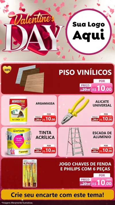 Modelo de TV para TV Vertical com o tema Valentine's Day para Material para Construção