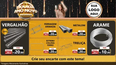 Modelo de TV para TV Horizontal com o tema Liquida Ano Novo Imperdível para Ferragens