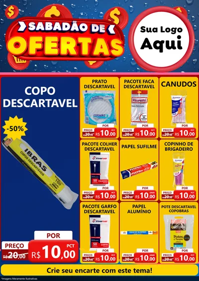 Modelo de Encarte para Encarte A4 Vertical com o tema Sabadão de Ofertas para Embalagens