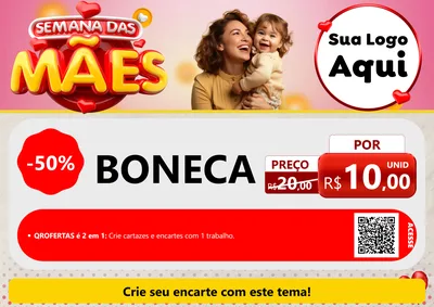 Modelo de Cartaz para Cartaz A4 Horizontal com o tema Semana das Mães para Brinquedos