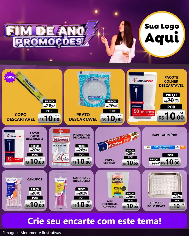 Modelo de Rede Social para Feed Instagram com o tema Fim de Ano Promoções para Embalagens