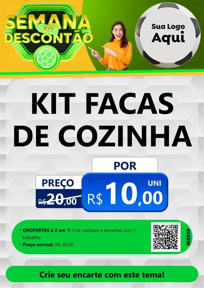 Modelo de Cartaz para Cartaz A4 Vertical com o tema Semana de Descontão - Copa para Utilidades Domésticas