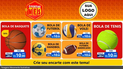 Modelo de TV para TV Horizontal com o tema Ofertas do Mês para Artigos Esportivos