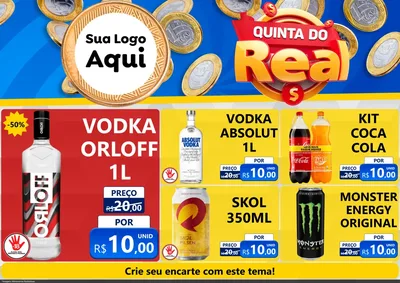 Modelo de Encarte para Encarte A4 Horizontal com o tema Quinta do Real para Distribuidora de bebidas