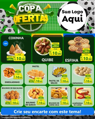 Modelo de Rede Social para Feed Instagram com o tema Copa De Ofertas para Salgadaria