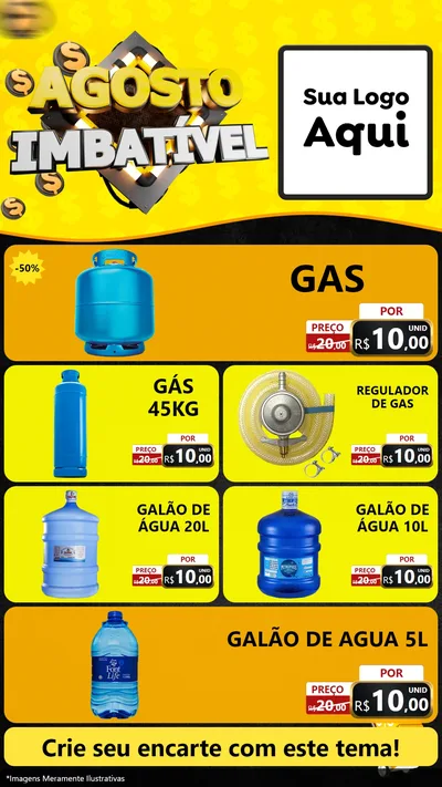 Modelo de TV para TV Vertical com o tema Agosto Imbatível para Água e gás