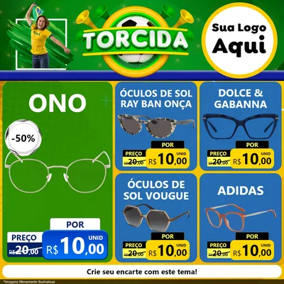 Modelo de Rede Social para Feed Facebook com o tema Torcida para Óticas
