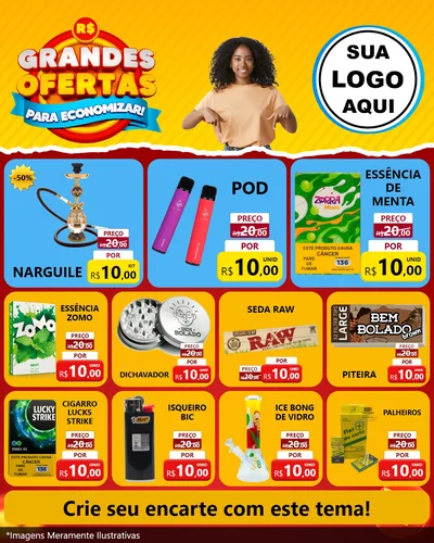 Modelo de Rede Social para Feed Instagram com o tema Grandes Ofertas Para Economizar! para Tabacaria